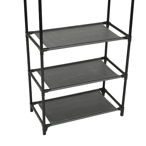 NNEVL Clothes Rack Steel and Non-woven Fabric 55x28.5x175 cm Black