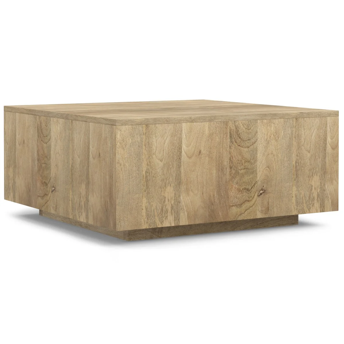 WYNDENHALL Clinton SOLID MANGO WOOD 30 inch Wide Square Modern Square Coffee Table in Natural, Fully Assembled