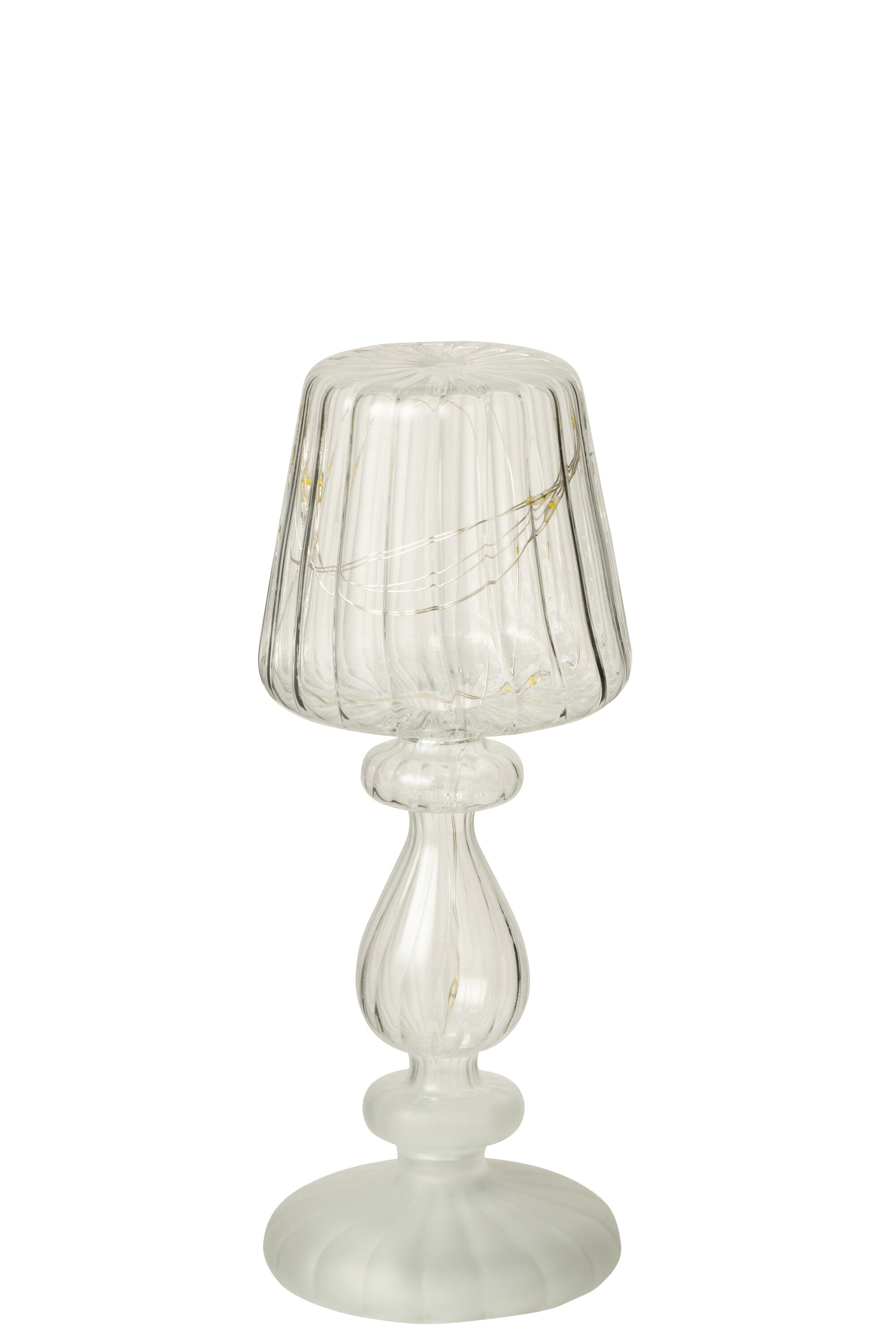J-Line lamp Vorst - glas - transparant - LED lichtjes