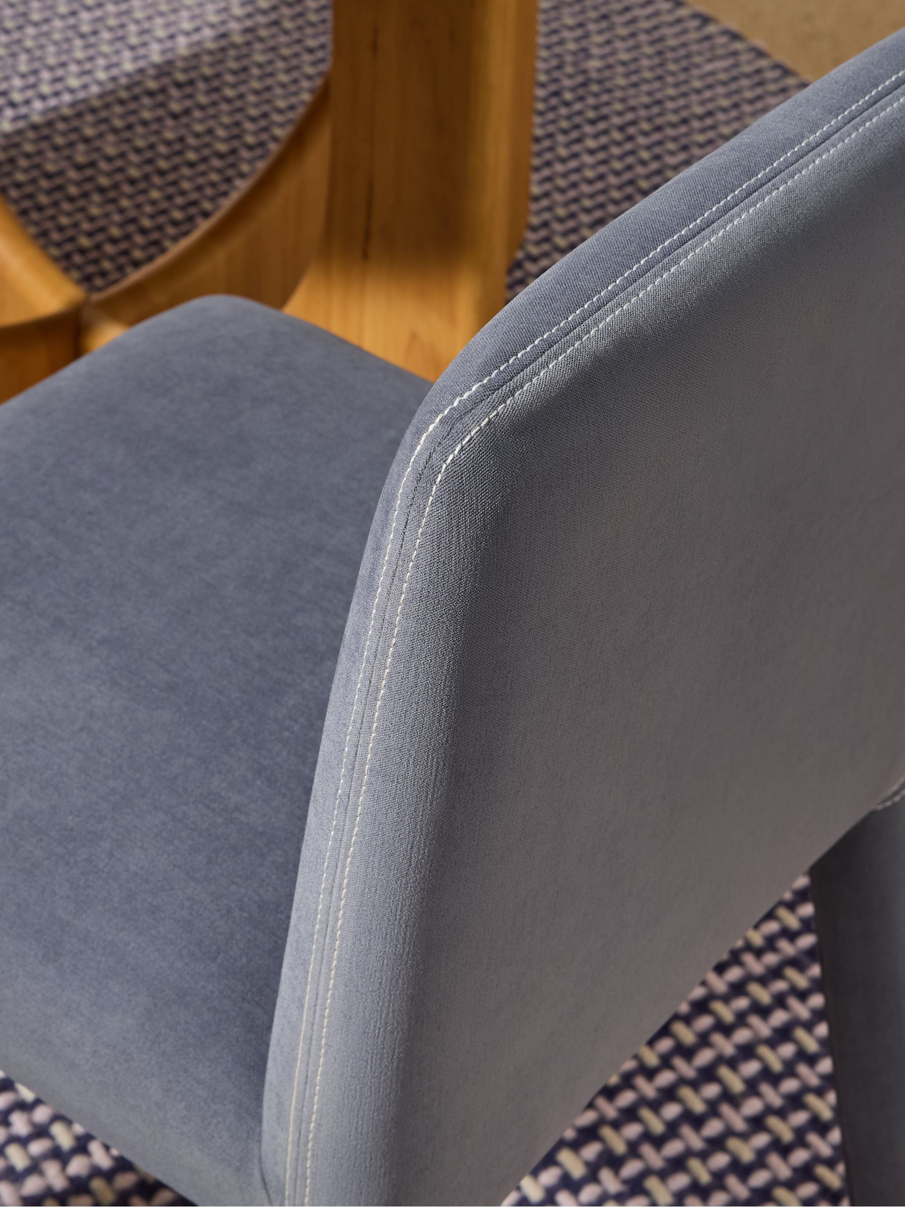 Set of 2 Lyric Dining Chairs in Navy Brushed Plain