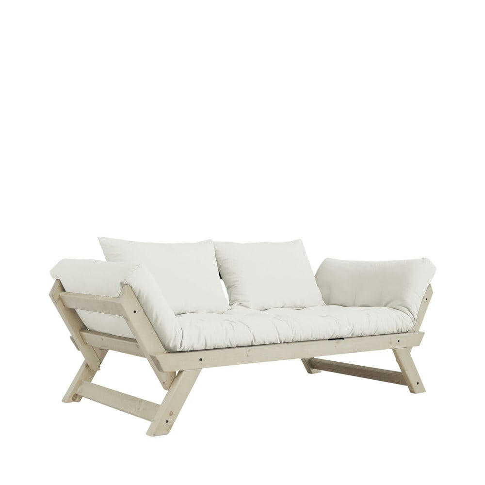 BEBOP - Canapé en bois naturel et tissu naturel 2 places