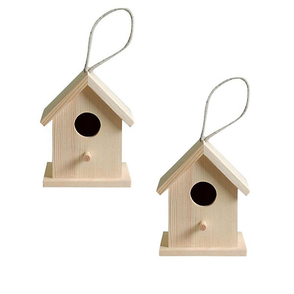2 nichoirs en bois à suspendre 13 x 10 x 8,3 cm