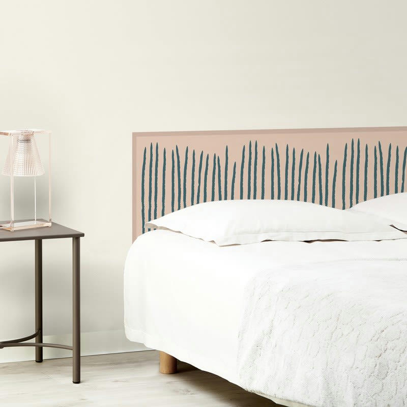 HACHURE ROSE - Tête de lit L180xH 70cm