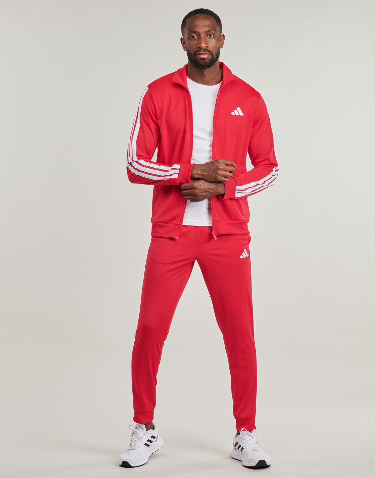 adidas - Basic 3-Stripes Tricot Track Suit - Red