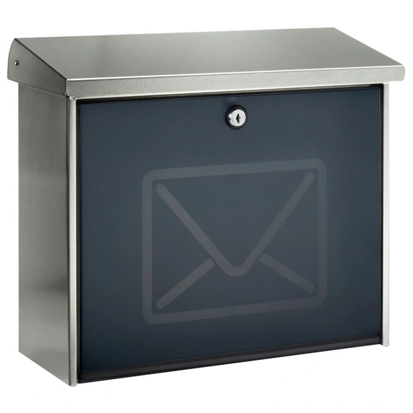 Briefkasten »Lucca«, eckig, Edelstahl, edelstahlfarben