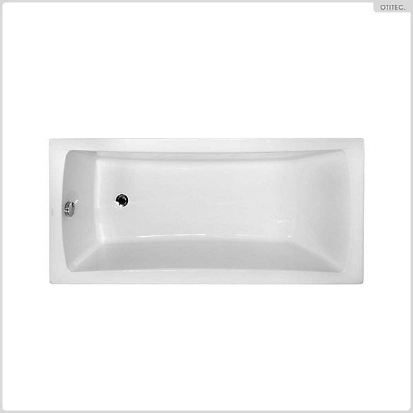 Baignoire rectangulaire - 160 x 70 cm - avec Tablier Blanc - Pieds - Vidage Chrome - OPTIMA