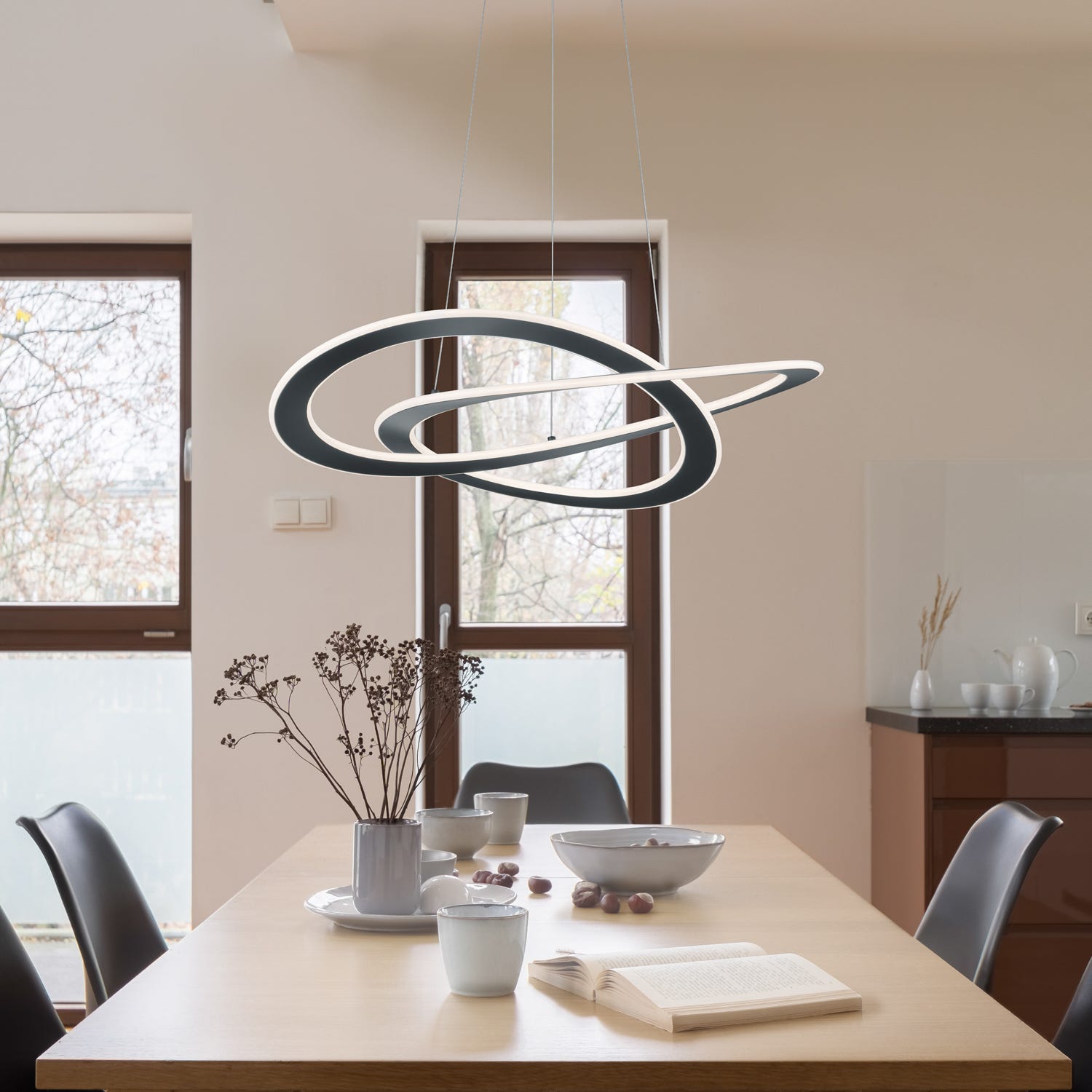 Lampadario LED Oakland antracite Trio