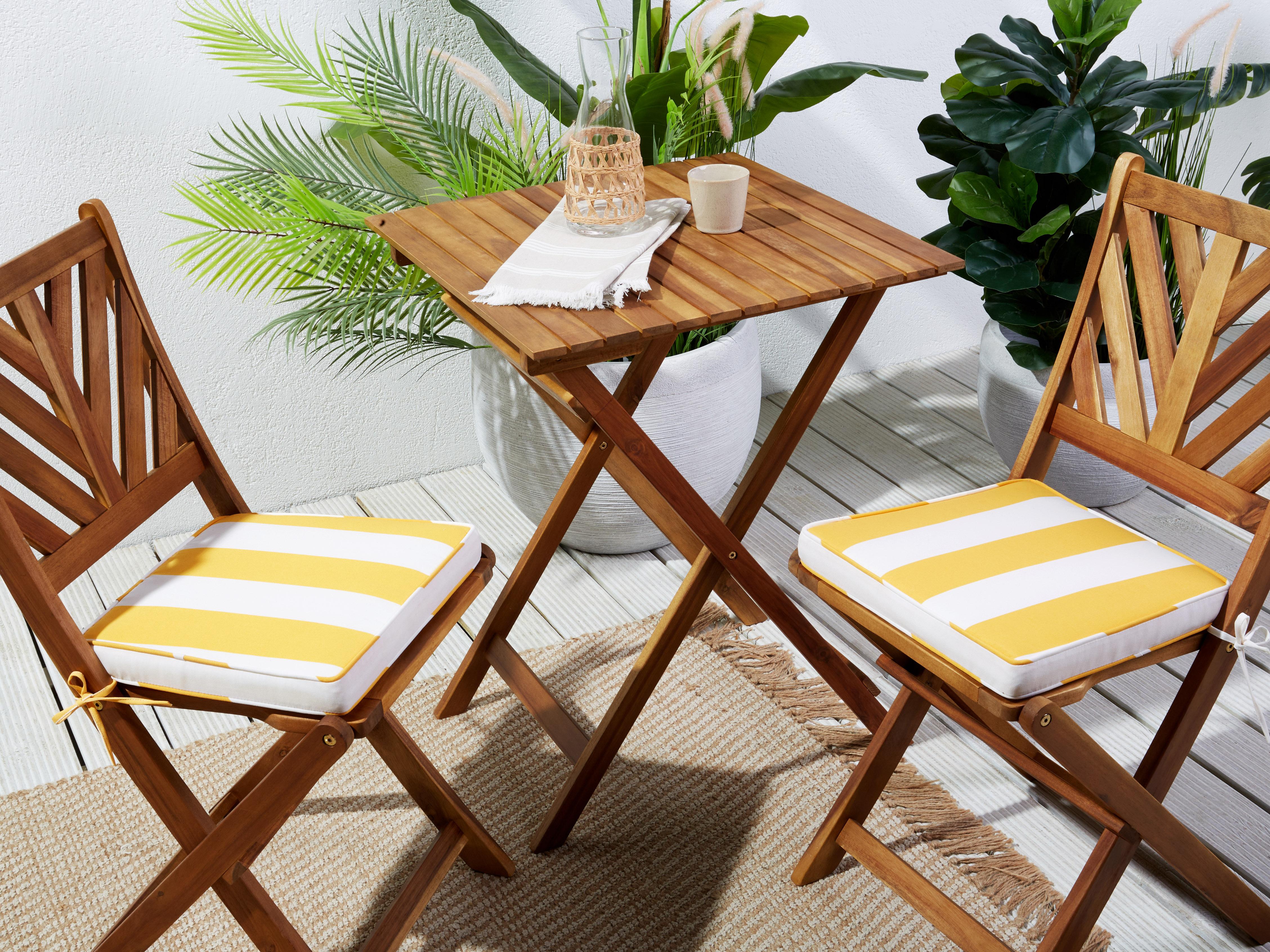 Set of 2 Garden Chair Cushions TERNI 37 x 34 cm Yellow