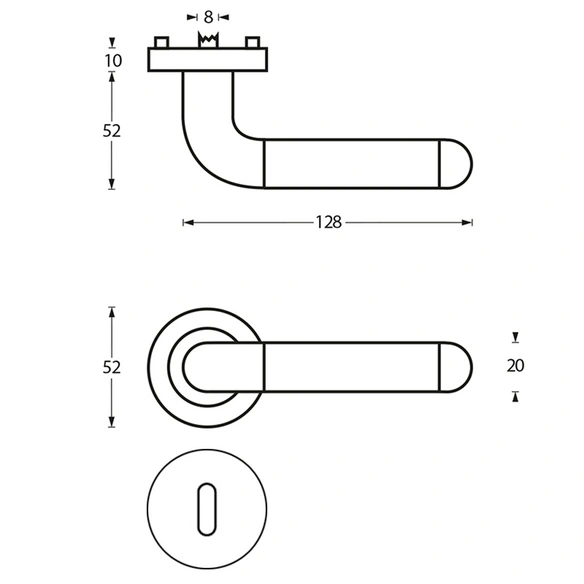 Türdrücker »Agatha«, D.52x10 mm BB-Rosetten