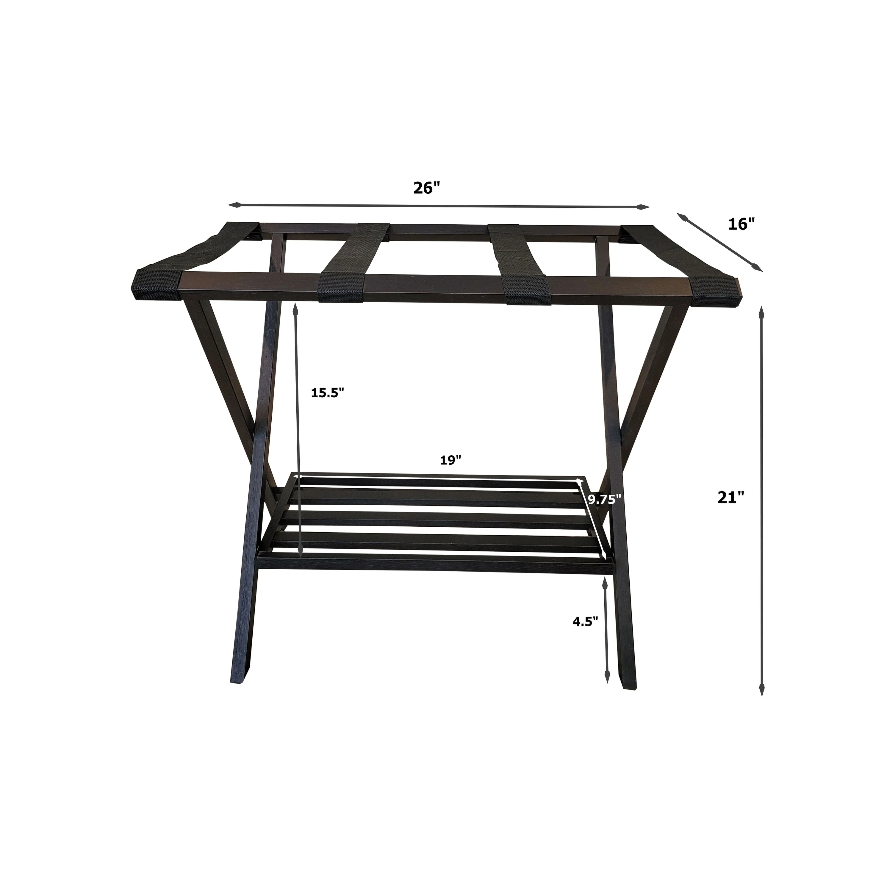 Solid Bamboo Folding Luggage Rack
