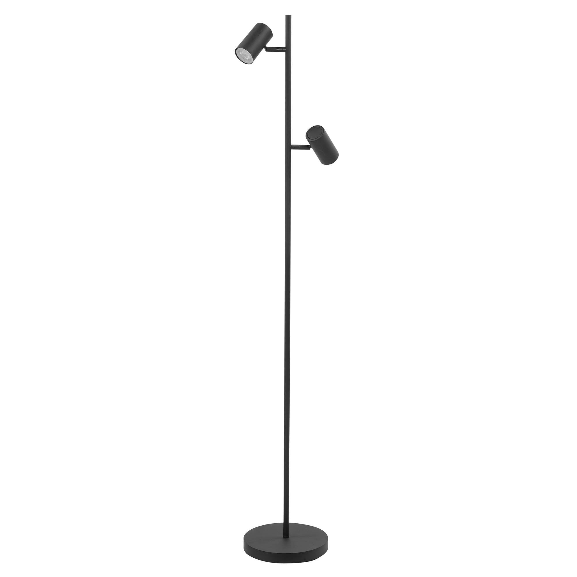 Highlight vloerlamp Burgos - 2 lichts - 23 x 142  cm - zwart