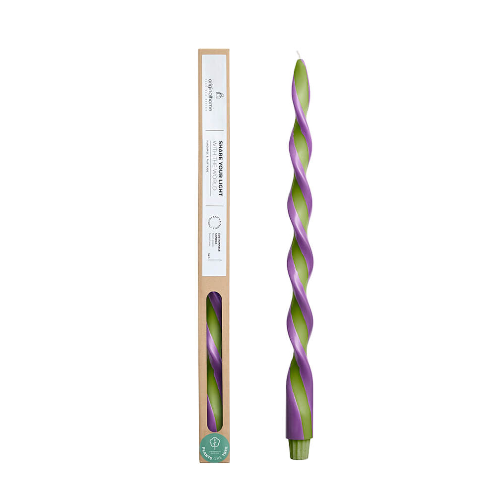 Originalhome spiraalkaars duo - 40 cm - violet