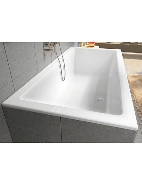 Baignoire acrylique RIHO RETHINK CUBIC 180x90 cm-Blanc-Sans appui-tête-Blanc-90.00 --180.00 --90.00