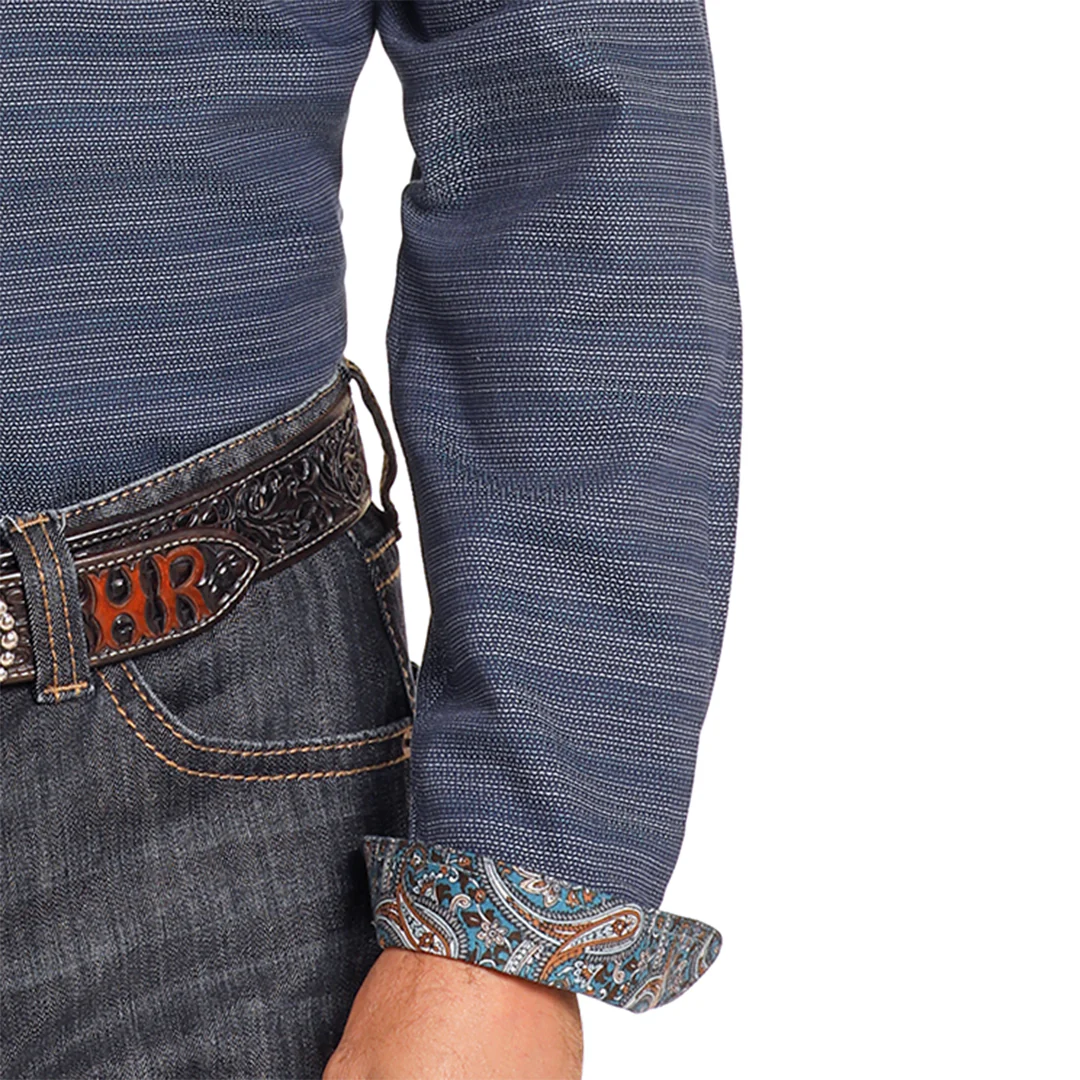 Мужская рубашка Rough Stock с длинными рукавами и пуговицами, с принтом в тонкую полоску.