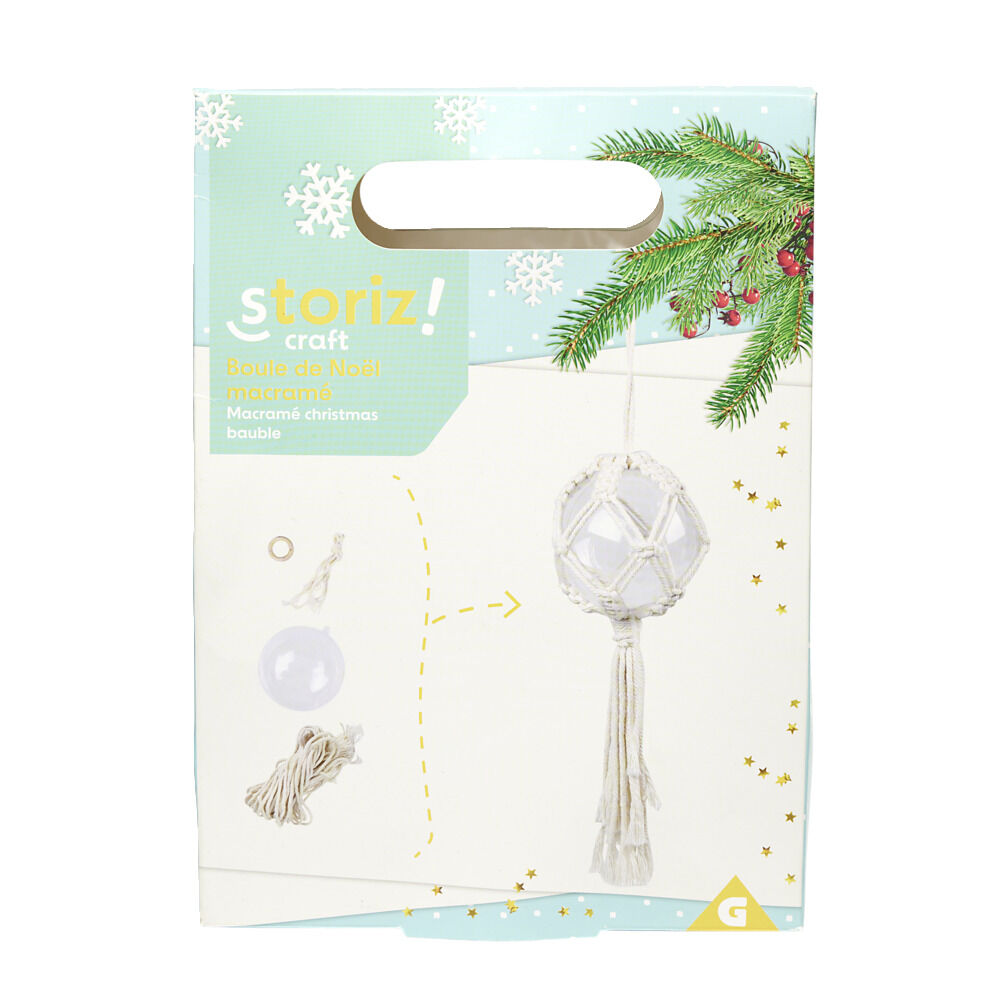 Kit création boule de No&euml;l macramé 1 pièces
