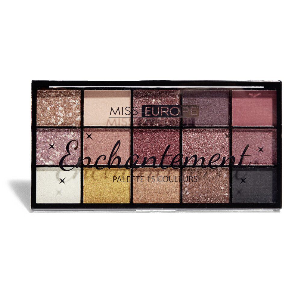 Palette 15 ombres à paupières enchantement Miss Europe N°02 marron