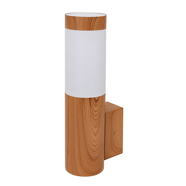 Applique extérieur Hollis métal effet bois marron IP44 E27 25W