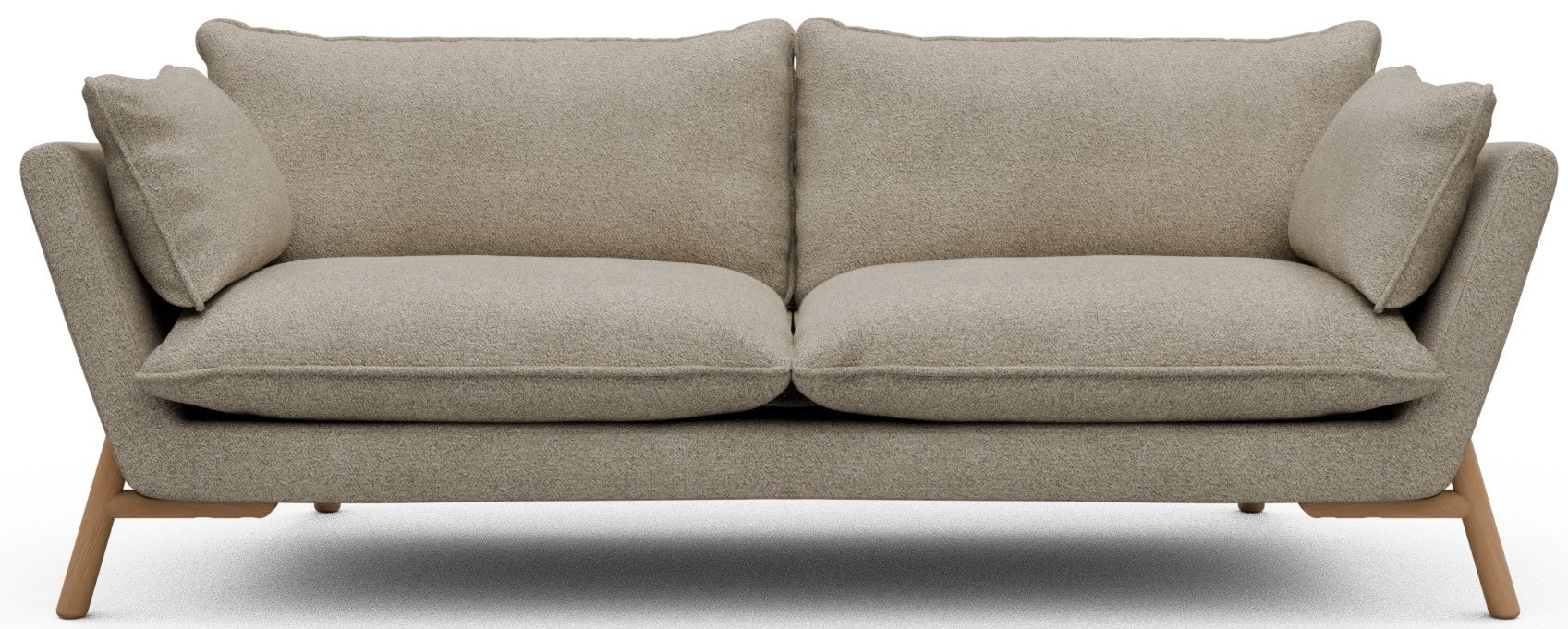 Kragelund Hasle 3-zits Bank Beige Bouclé   Eiken