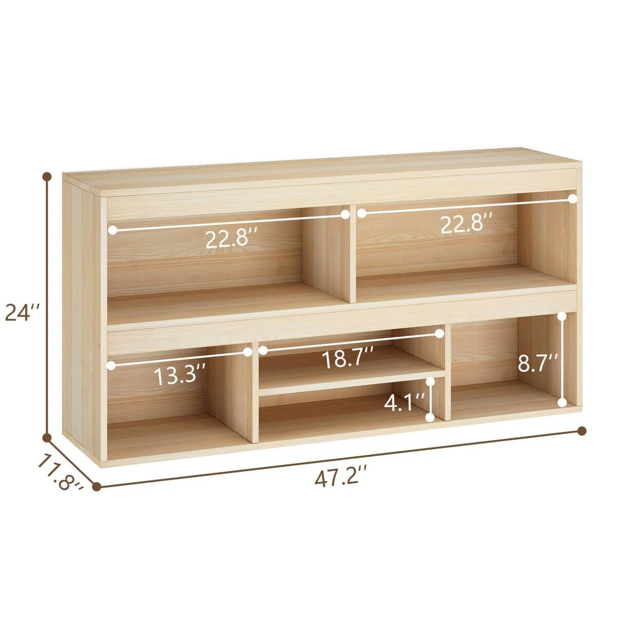 Kids Bookshelf Wooden Storage Cabinet for Boys Girls