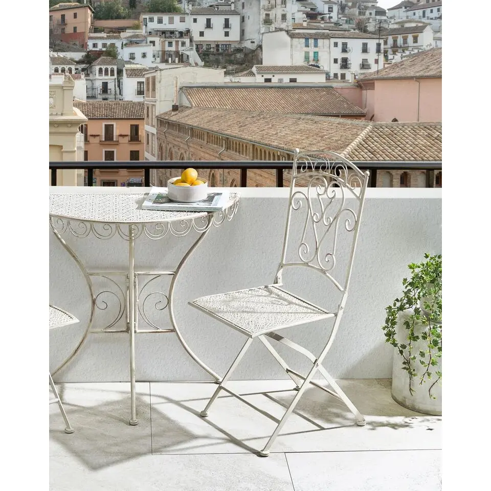 JUINA - Set van 2 tuinstoelen - Lichtbeige - IJzer