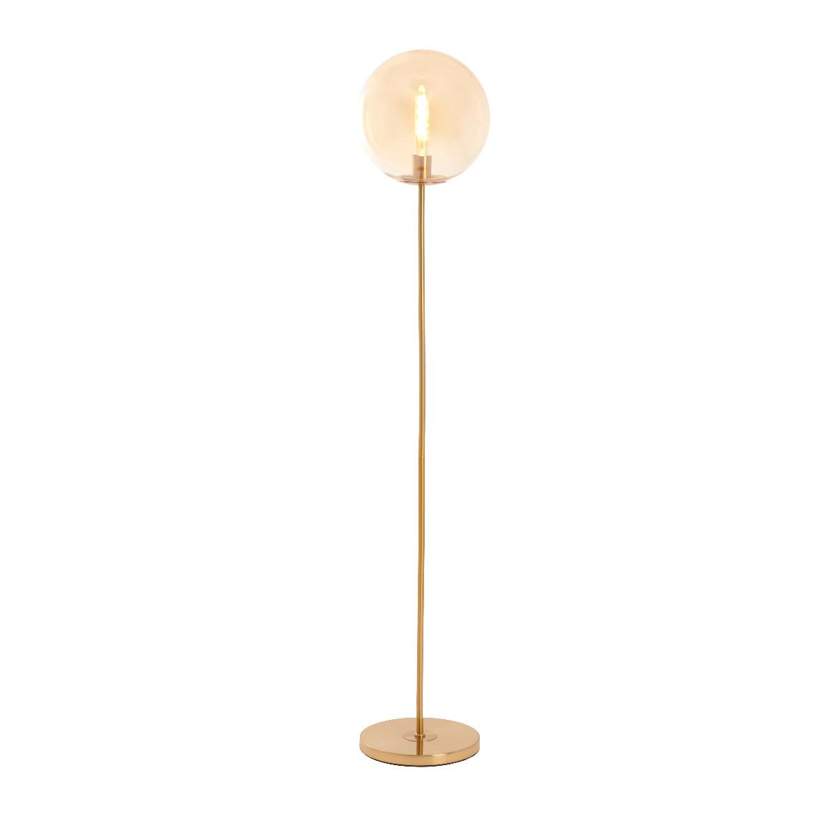 Light & Living - Medina vloerlamp Ø30x160 cm - glas amber+goud