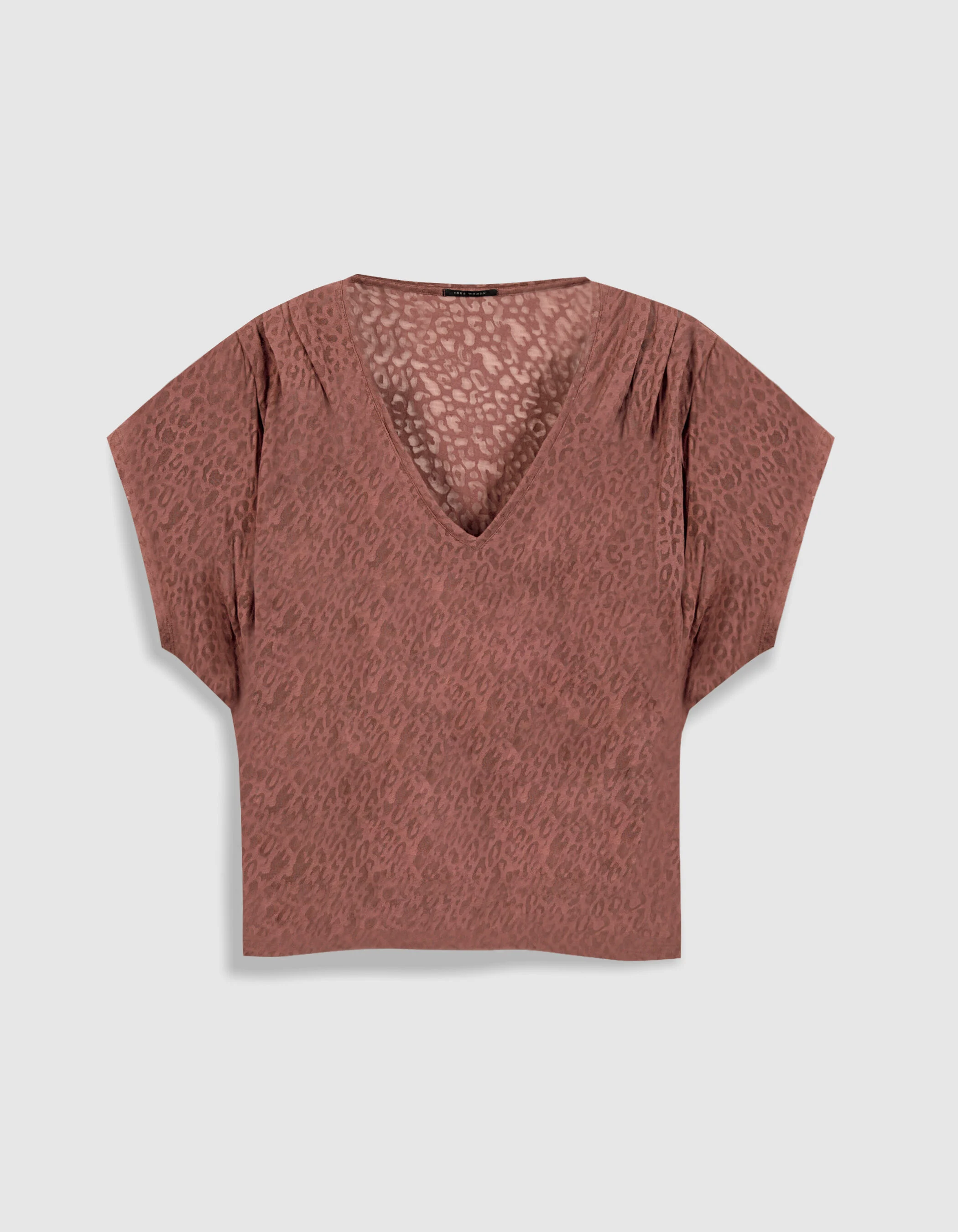 Tee-shirt loose marine imprimé léopard Femme