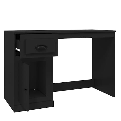 NNEVL Desk with Drawer Black 115x50x75 cm Engineered Wood