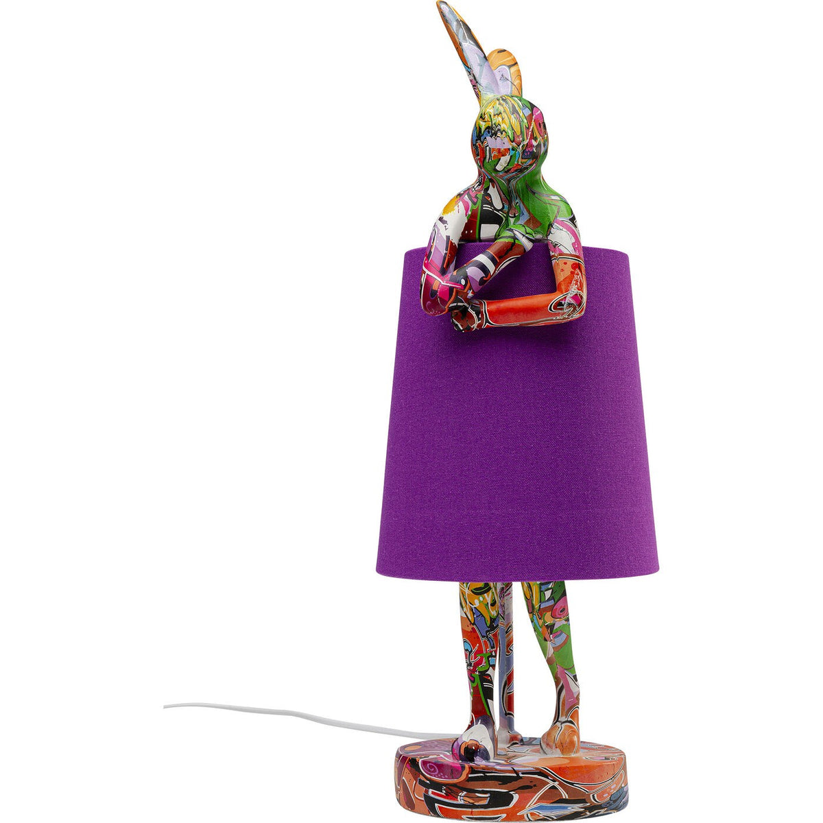 Kare Design tafellamp Animal - konijn - 50cm - graffiti en paars