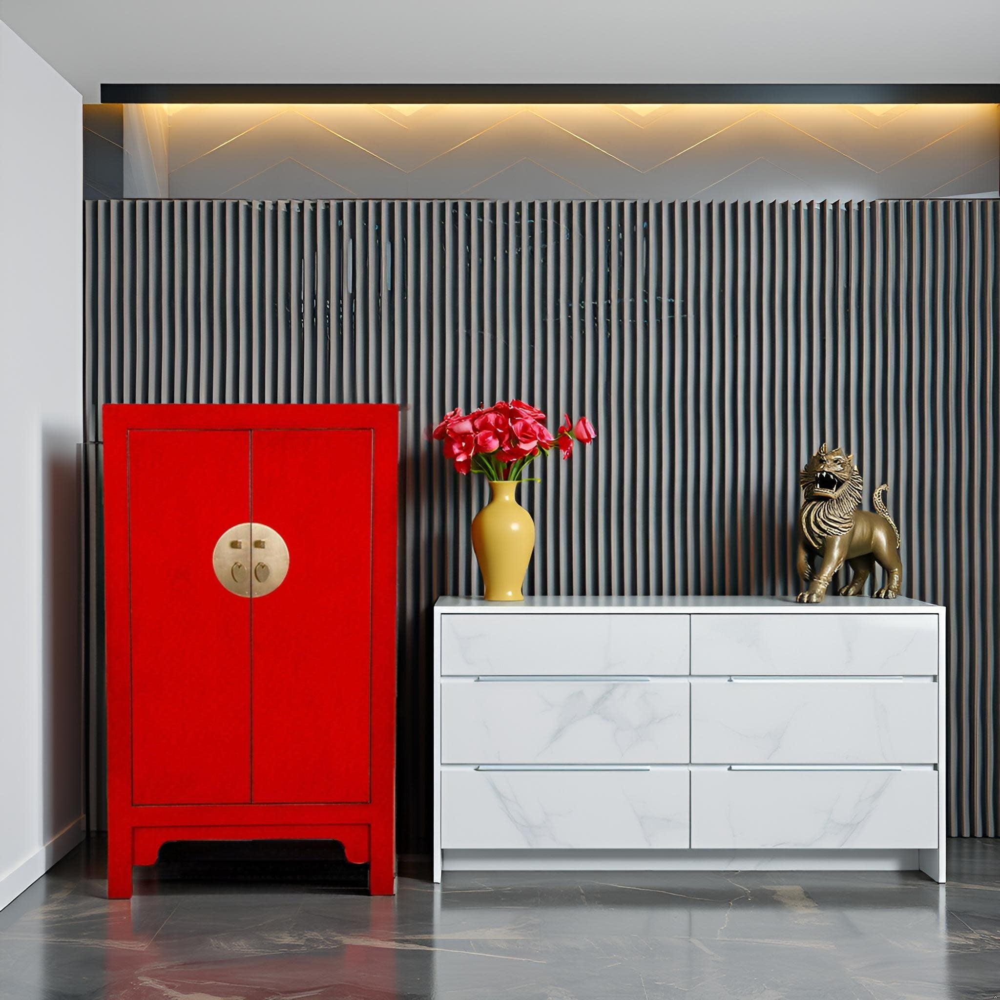 Fine Asianliving Chinese Kast Lucky Rood - Orientique