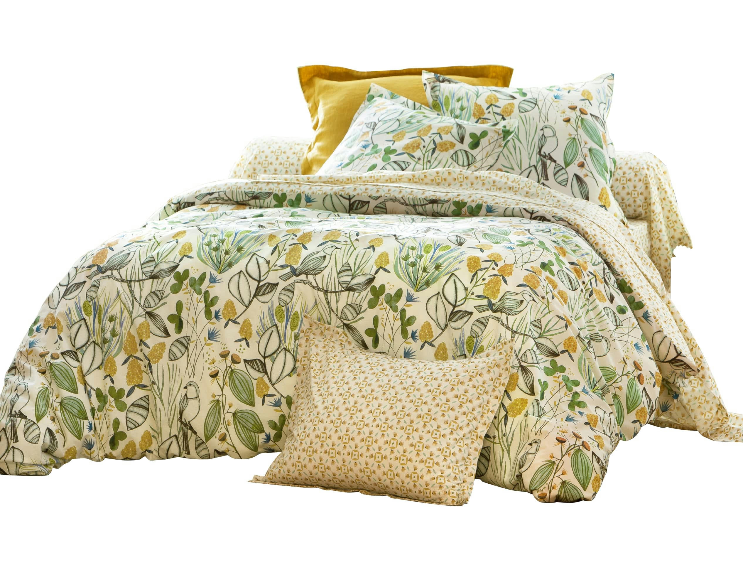 SON REVE - Housse de couette jaune en coton 200x200