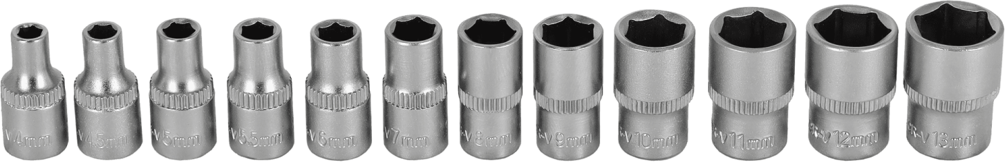 Zestaw nasadek 1/4” na listwie 12 el. STALCO S-54023