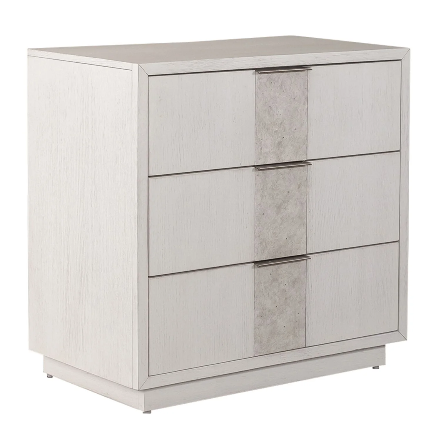 Mirage White 3 Drawer Night Stand with Charging Station