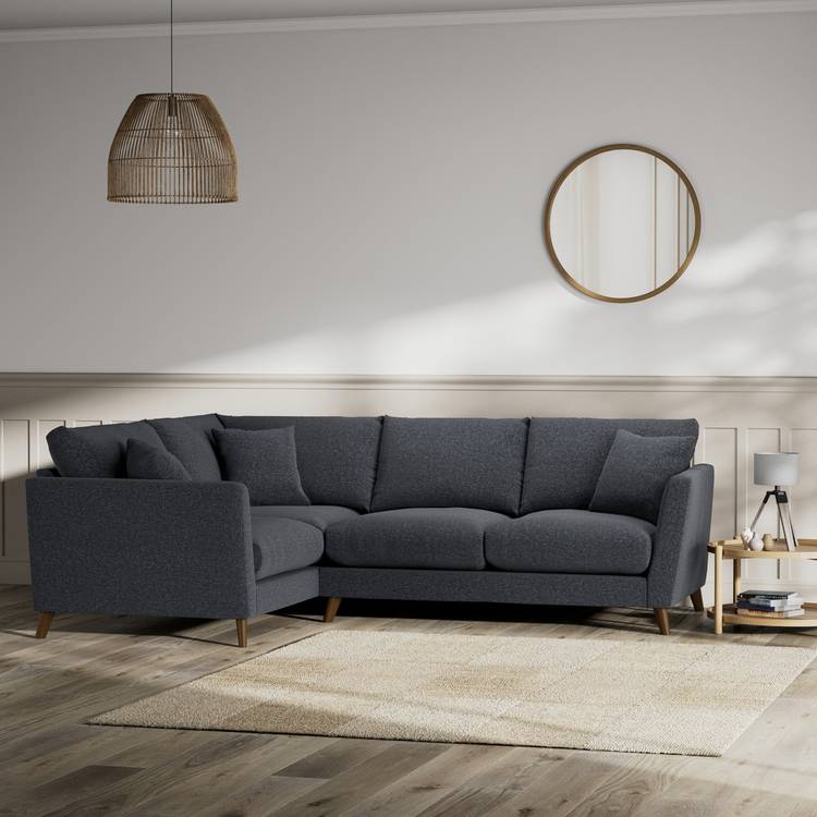 Habitat Lomond Left Hand Corner Sofa - Charcoal - Dark Leg