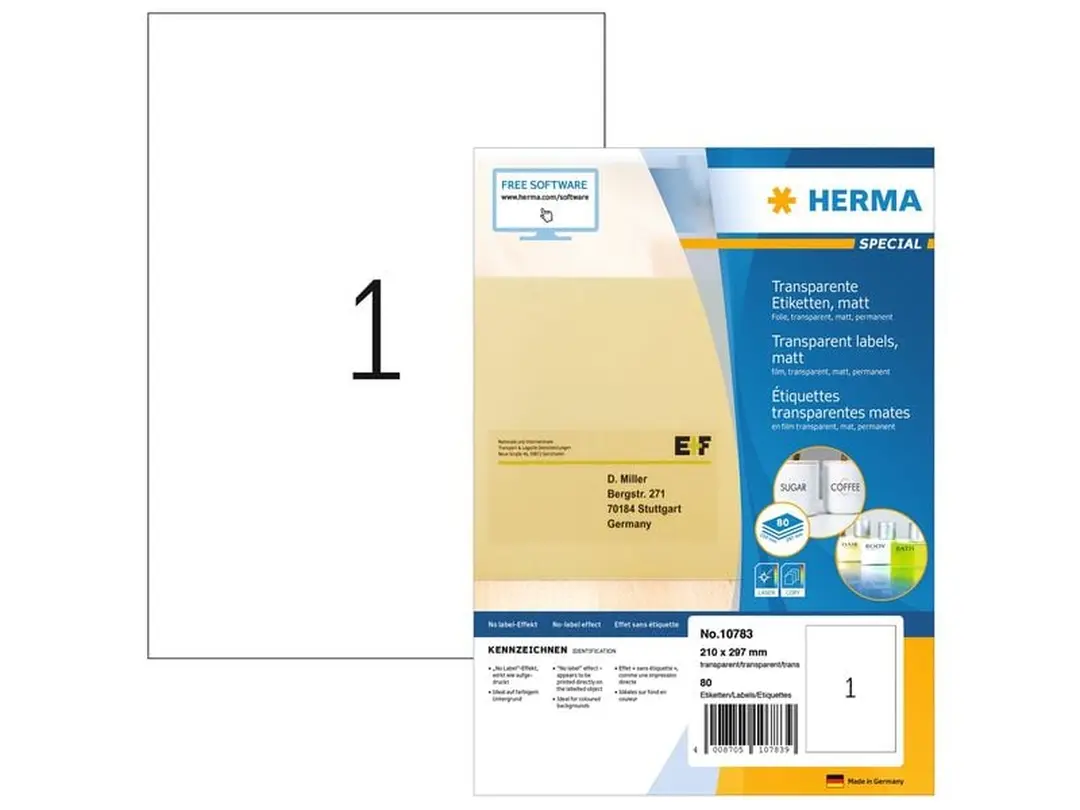 Etiketten Universal-Etiketten Transparent