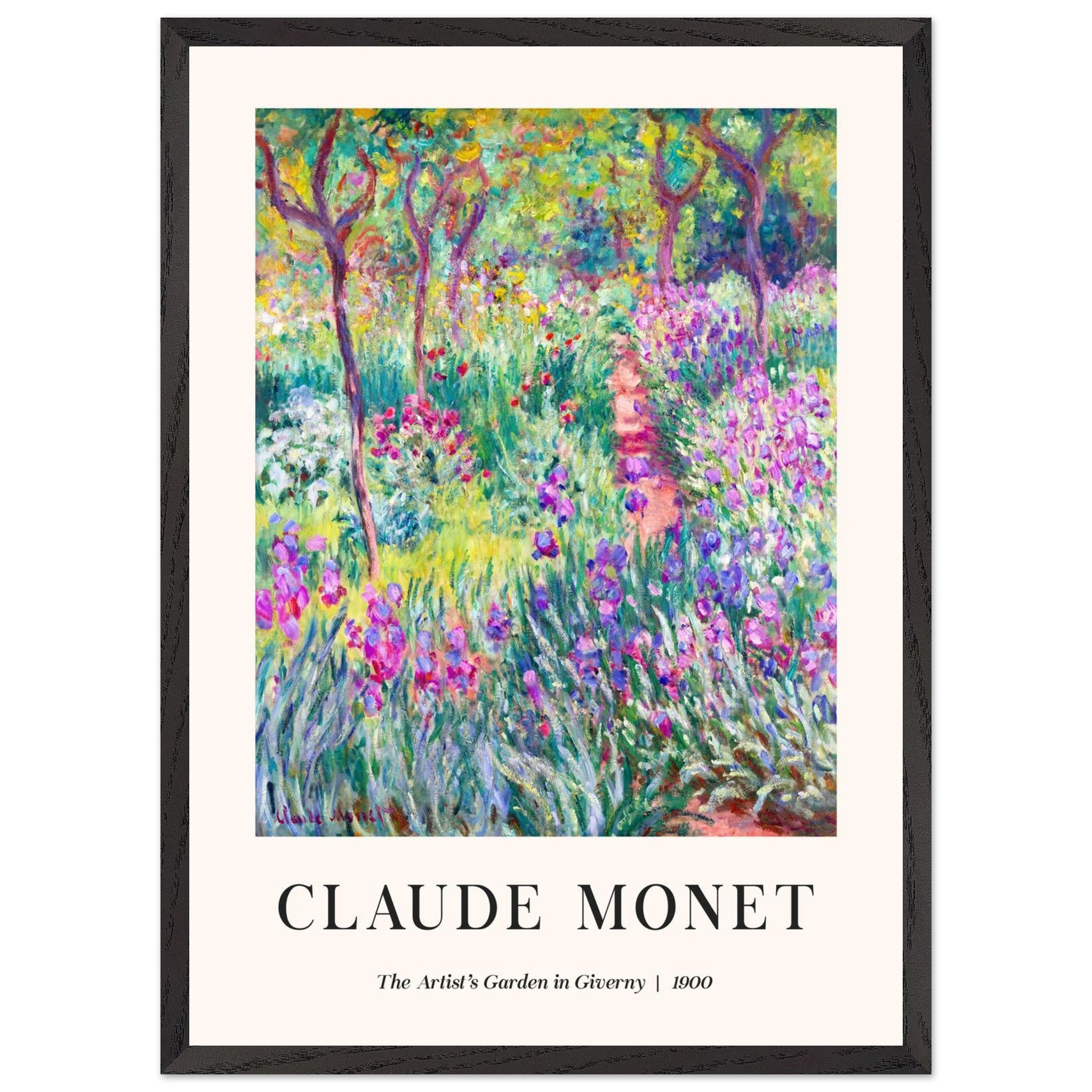 Artfulprints Poster met Lijst Claude Monet - The artist's garden in Giverny  - 50x70 cm - Meerkleurig