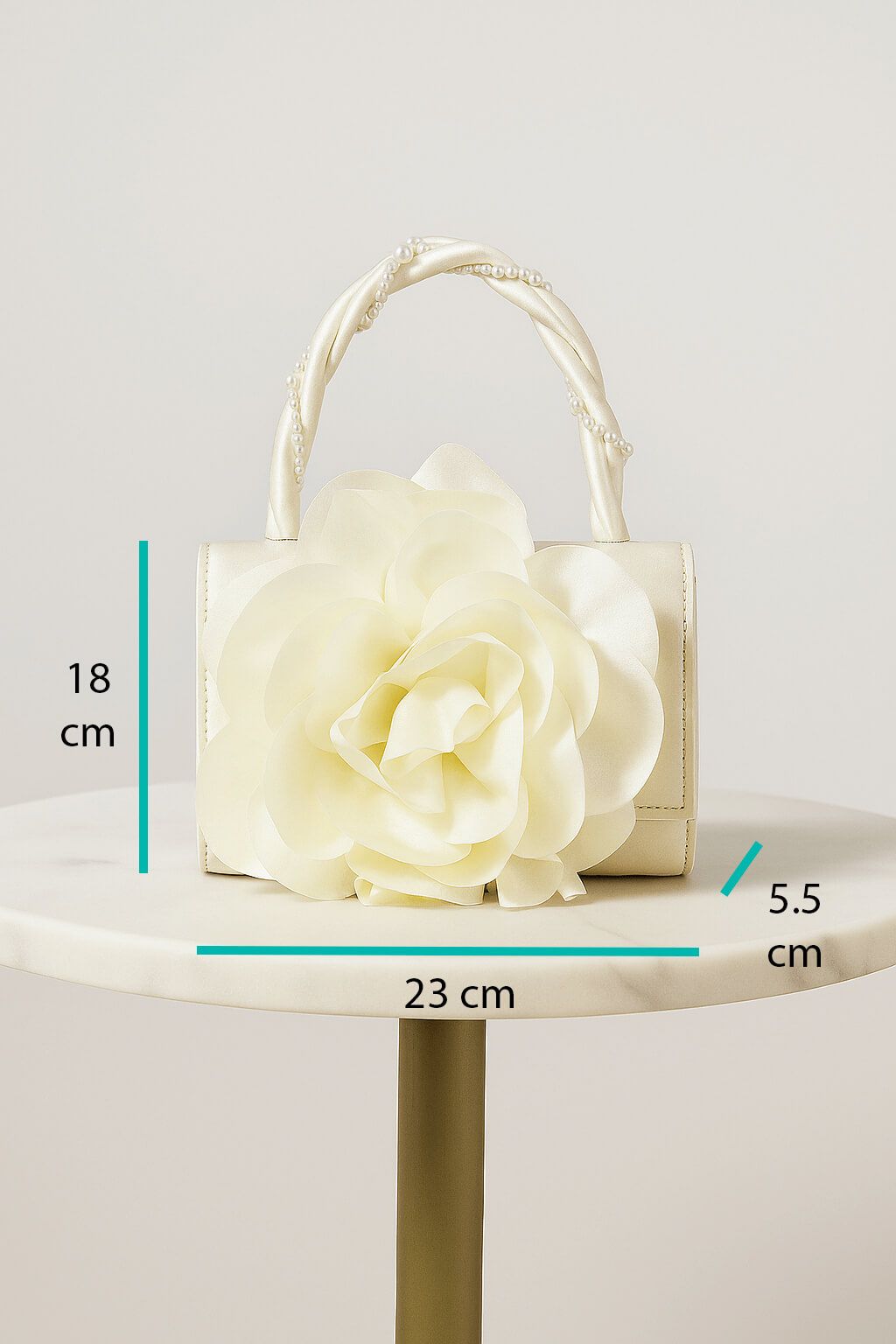 AJVANI Satin Evening Bridal Wedding Prom Party Flower Mini Tote Bag