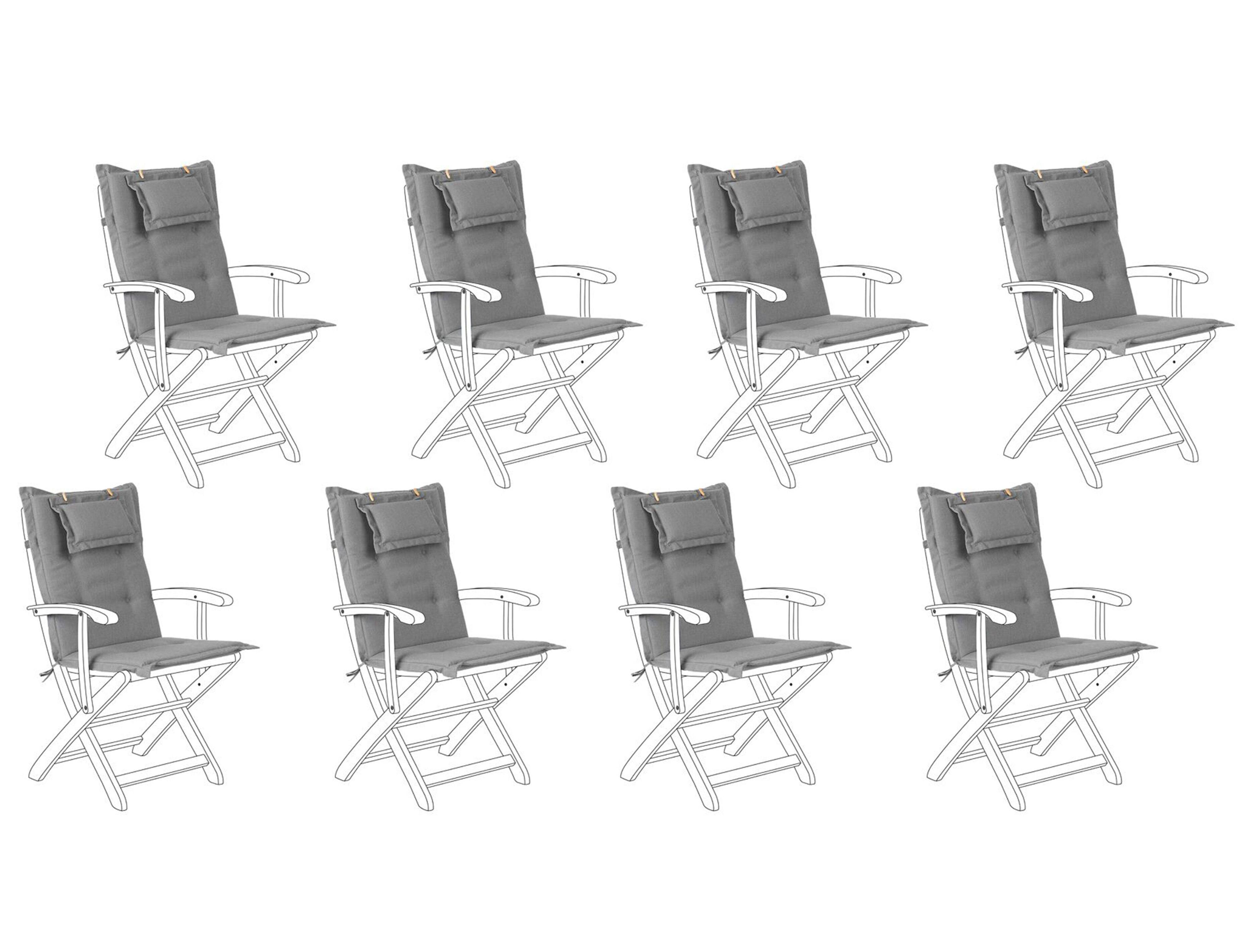 Set of 2 Back/Seat Cushions MAUI 40 x 54 cm Grey