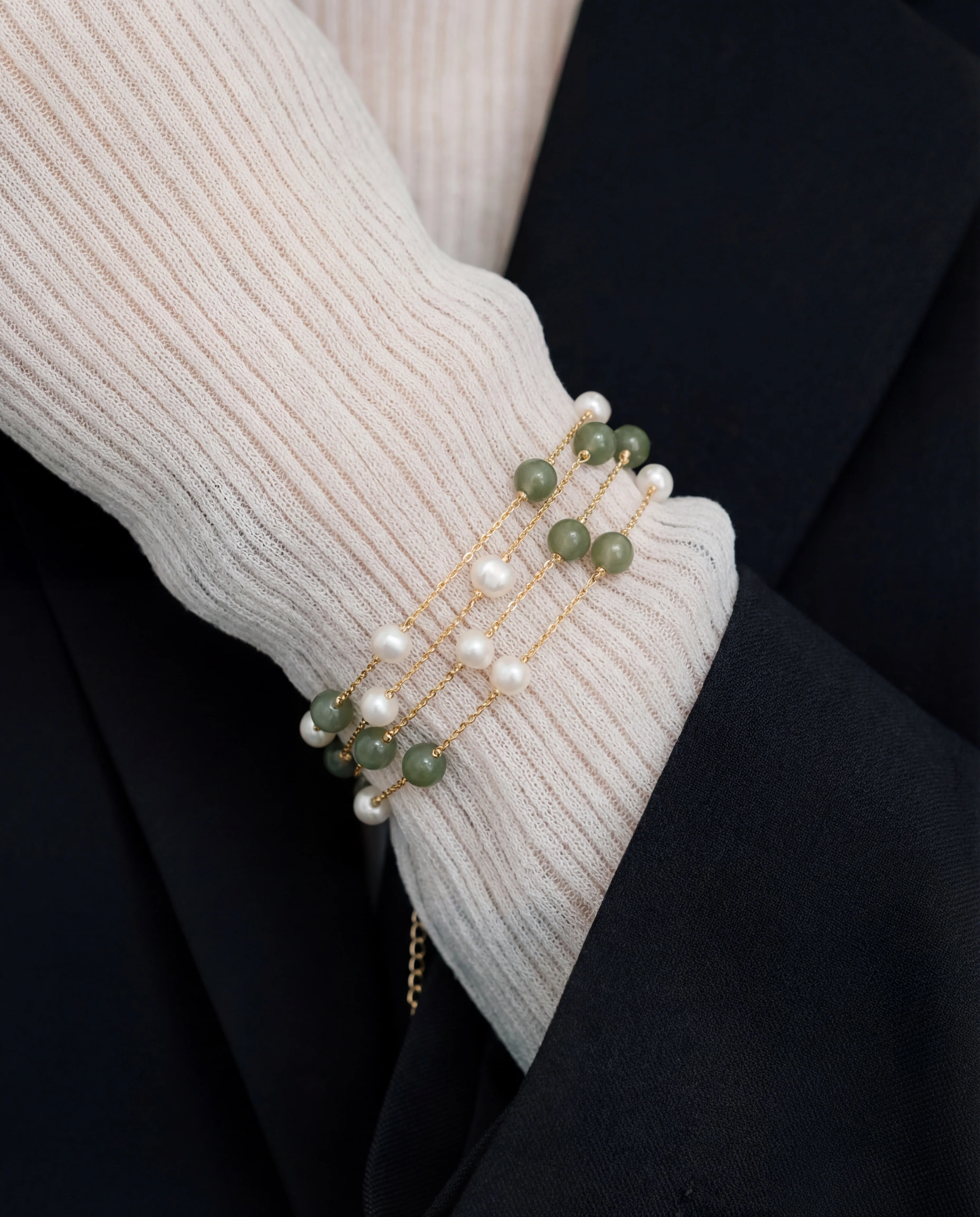 Olivia — Jade Pearl Bracelet