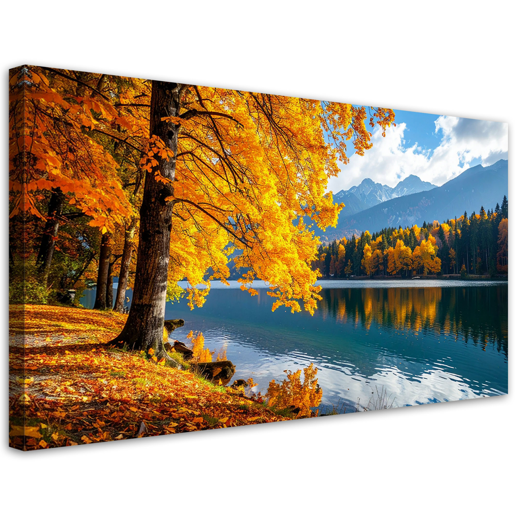 Obraz do salonu sypialni, Krajobraz jesienny jezioro góry natura 80x40