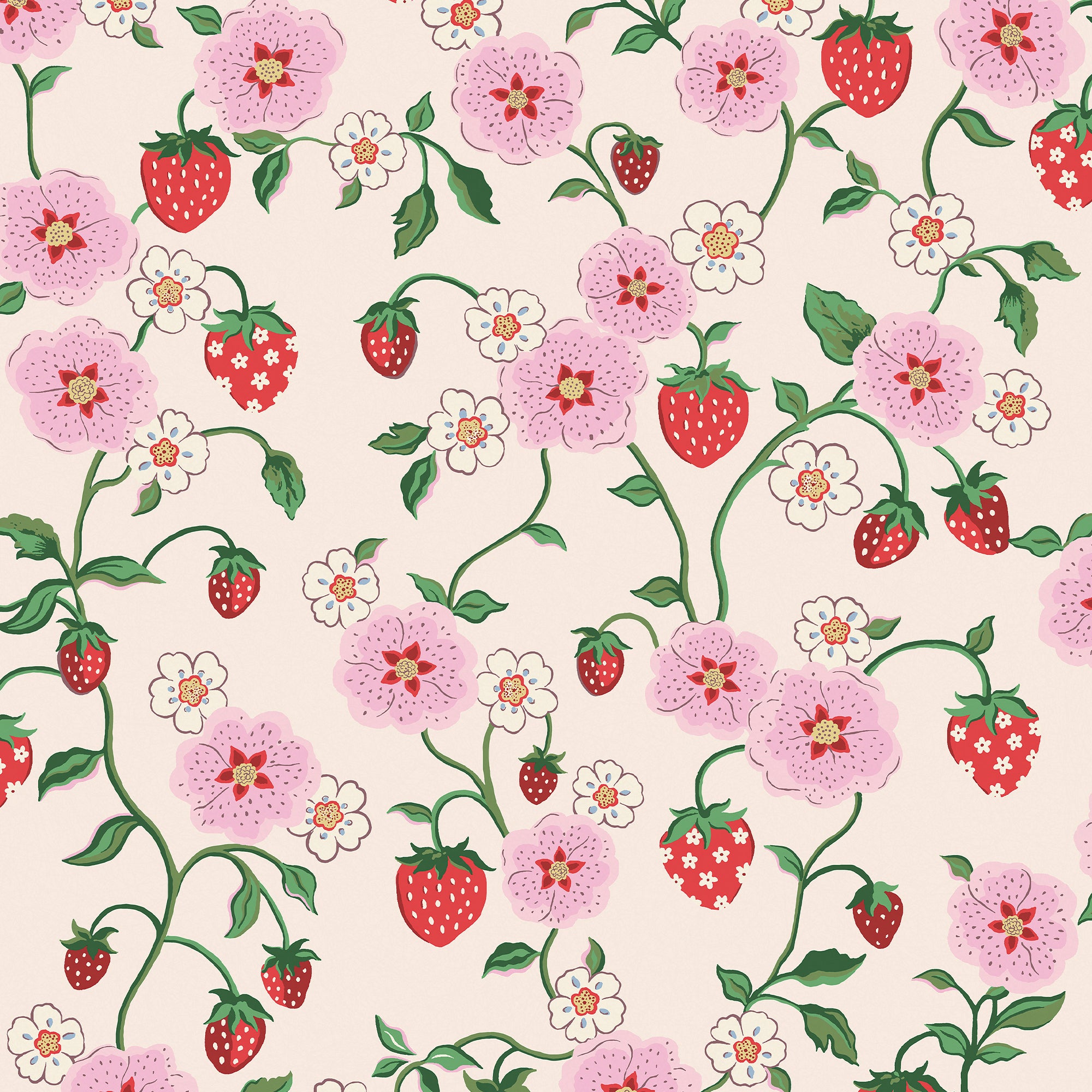 Cath Kidston Vliesbehang - Strawberry Spring