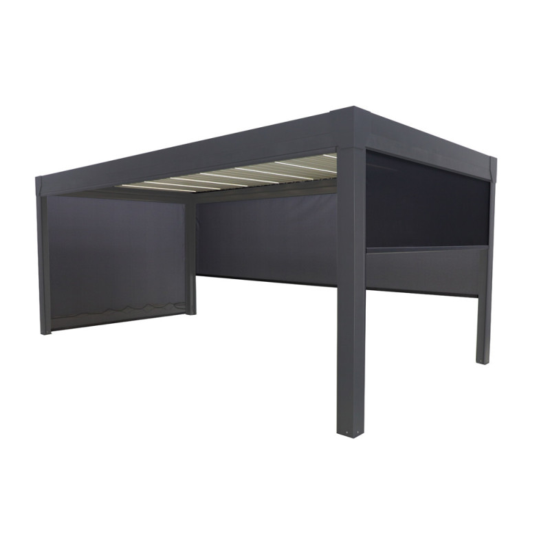 Store motorisé pour pergola bioclimatique Pianela gris sable 3 x 2,5 m