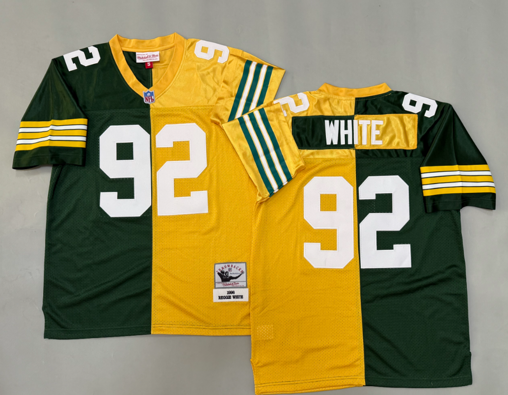 Reggie White Green Bay Packers Authentic Split Throwback Retired Player Jersey
