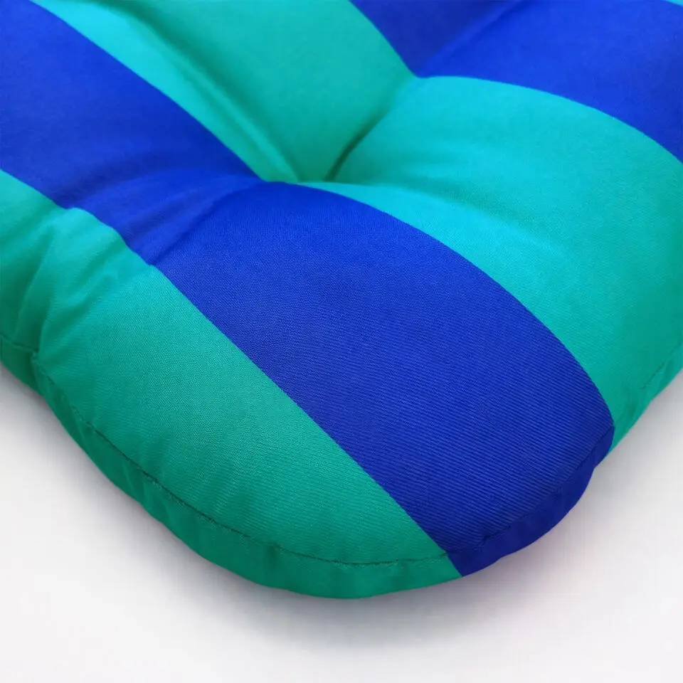 APRIL - stoelkussen 45x45 cm - gestreept - Vivid Green - groen, blauw