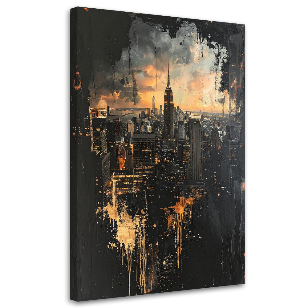 Obraz do salonu biura, Nowy Jork Skyline miasto w stylu retro 20x30