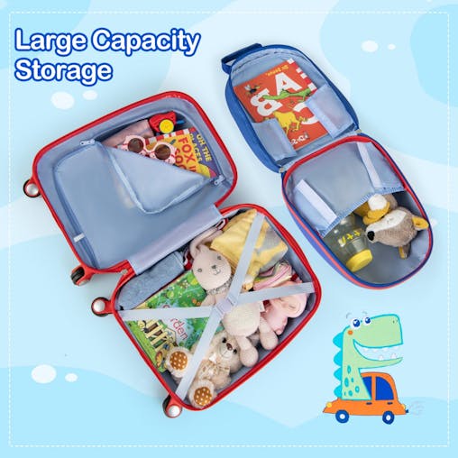 NNECW Hardside Rolling Suitcase with Spinner Wheels & Retractable Handle-Blue