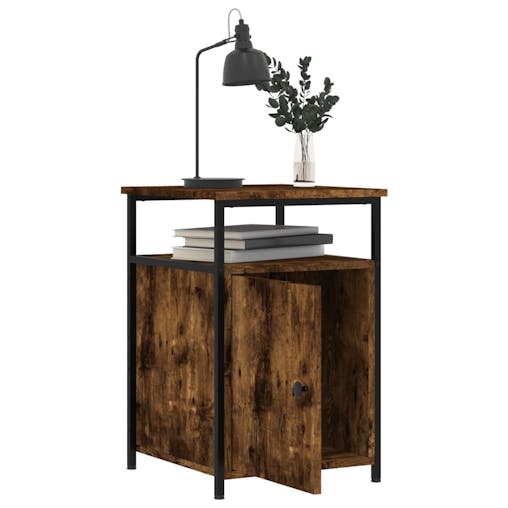 NNEVL Bedside Cabinets 2 pcs Smoked Oak 40x42x60 cm Engineered Wood