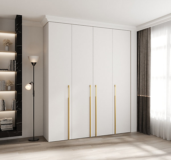 Armoire Como 3 a portes battantes H. 245 x L. 200 x P. 50, 4 portes