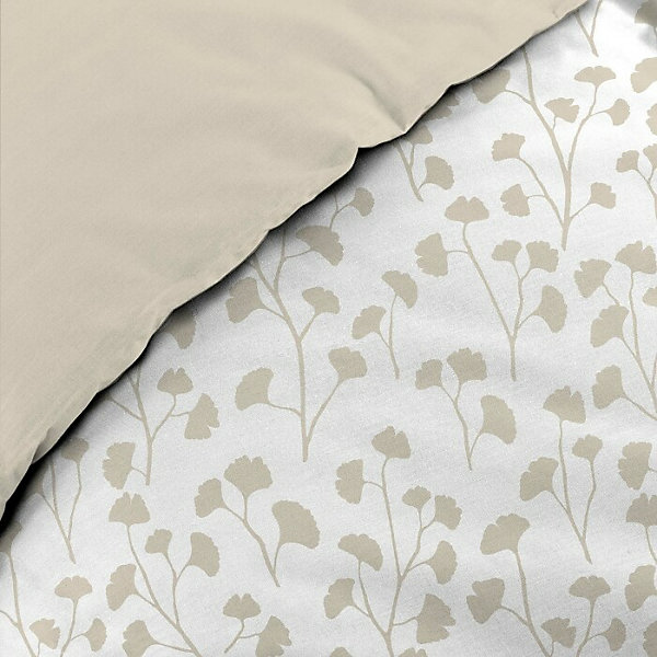 Housse de couette 240 x 220 cm coton 57 fils imprimé VIOLETTE Naturel   2 taies