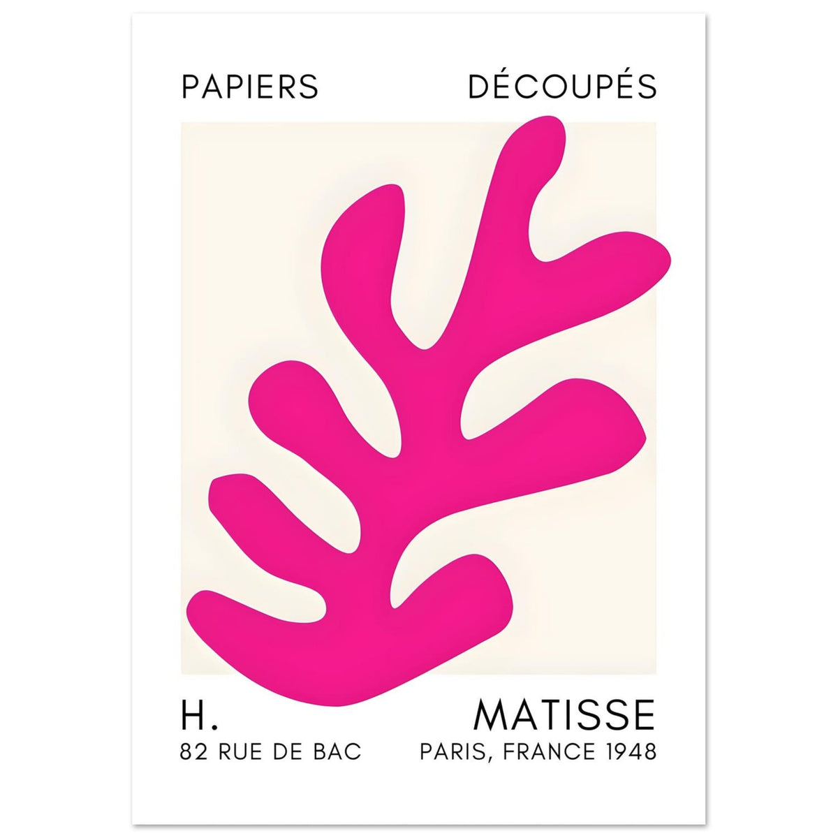 Artfulprints Poster Matisse – Ocean petals pink  - A4 21x29.7 cm - Roze