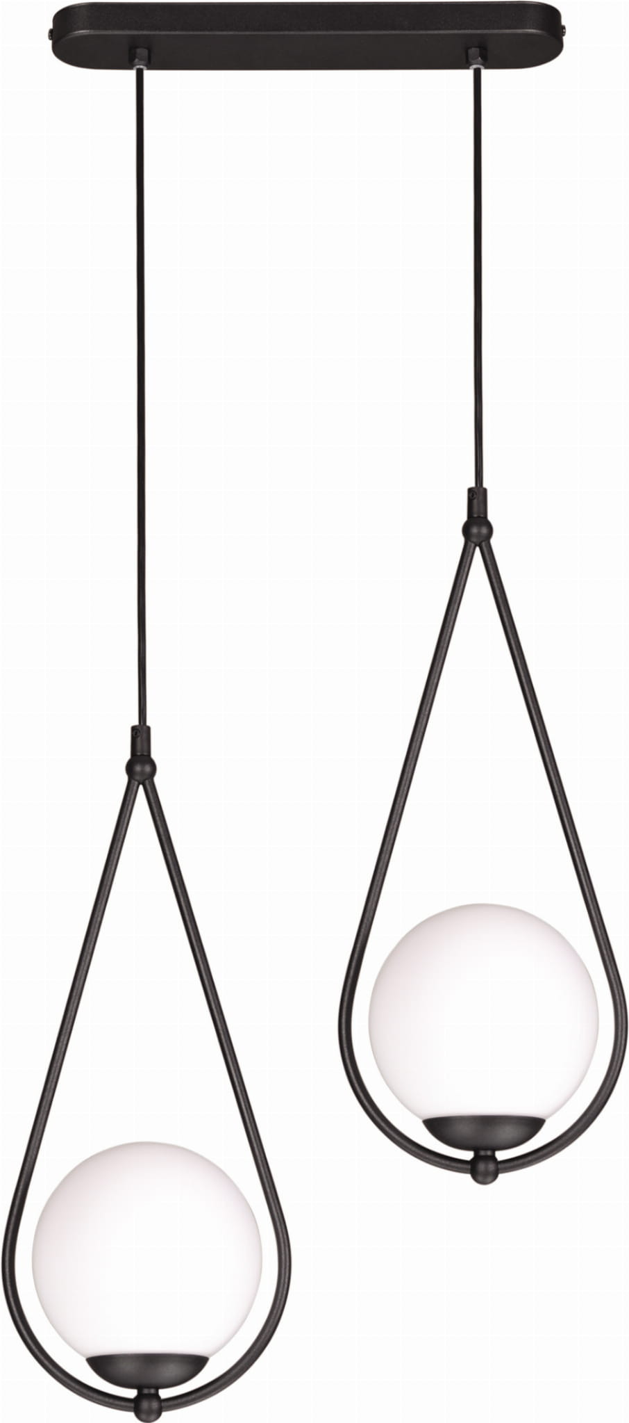 Lampa wisząca czarno-biała NEVE 2xE27x60W wym: 90x38x18 cm Kaja